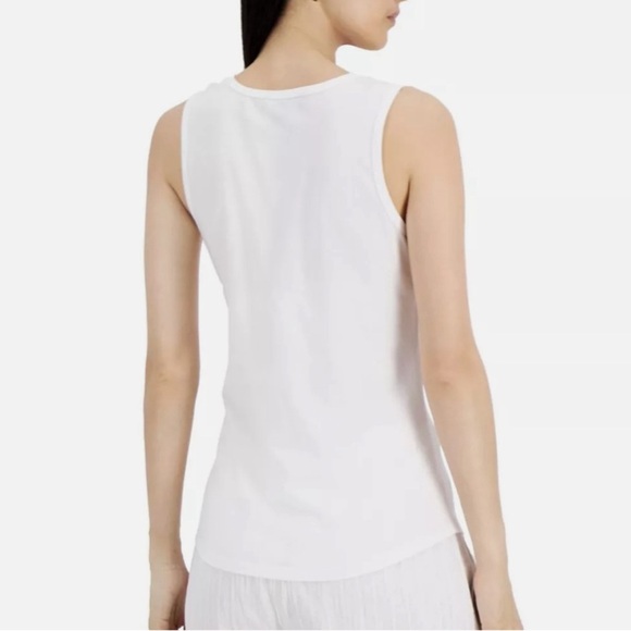 INC International Concepts Knotted Strap Tank Top Women’s Bright White Small - Picture 8 of 9